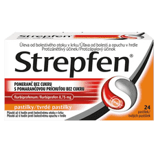 Strepfen Pomeranč bez cukru 8,75 mg 24 pastilek