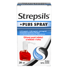 Strepsils Plus Spray 2,23 mg/ml + 4,46 mg/ml + 6,0 mg/ml orální sprej, roztok